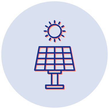 Düz biçimli güneş enerjisi simgesi