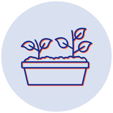 Büyüyen bitkiler simgesi, vektör illüstrasyonu