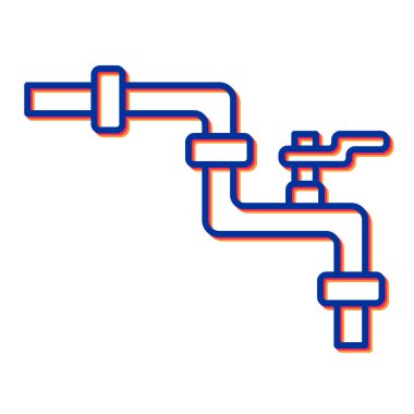 Su musluğu çizgisi simgesinin vektör çizimi