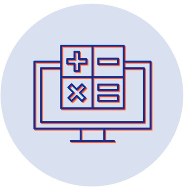 Yazılım satırı simgesi hesaplanıyor, vektör illüstrasyonu