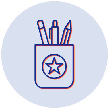 Kırtasiye malzemeleri. Web simgesi basit illüstrasyon