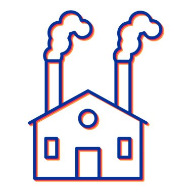 Bir fabrika binası simgesinin vektör çizimi