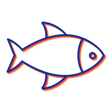 balık simgesi vektör illüstrasyonu