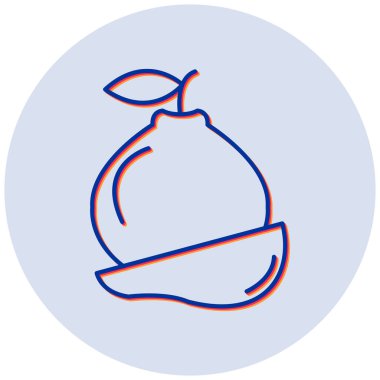 Ayva. Web simgesi basit illüstrasyon