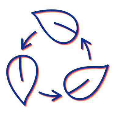 Yeşil yaprak simgesinin vektör illüstrasyonu