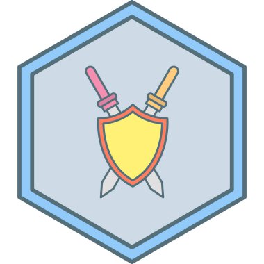 kalkan ikon vektör illüstrasyonu