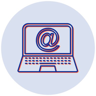 Laptop Gmail. Web simgesi basit illüstrasyon