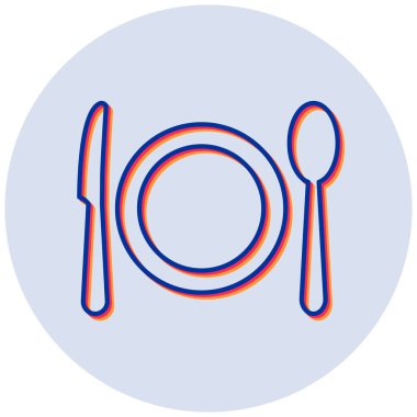 Çatal bıçak. Web simgesi basit tasarım