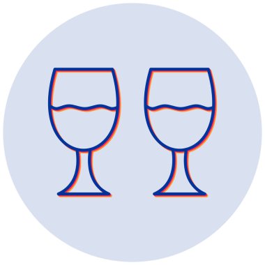 Şarap bardakları. Basit resimleme