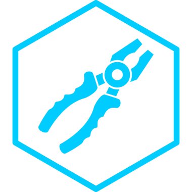 Mavi ve beyaz bir ikonun vektör illüstrasyonu