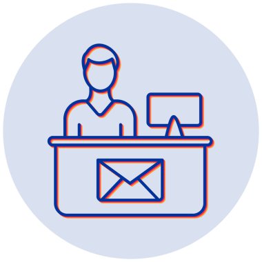 Ofis İşçisi simgesi, vektör illüstrasyonu