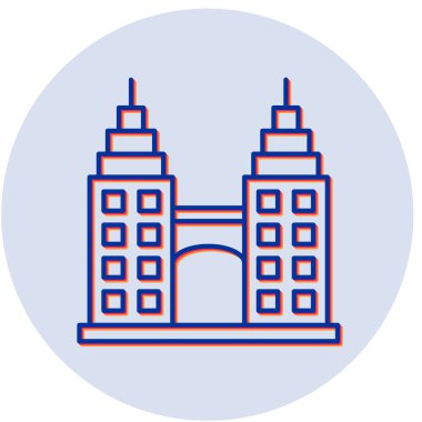 Petronas İkizi. Web simgesi basit illüstrasyon