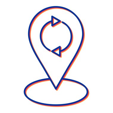 Konum imleci vektör illüstrasyonlu harita işaretleyici