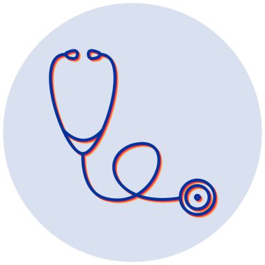 Stetoskop düz simgesi, vektör illüstrasyonu