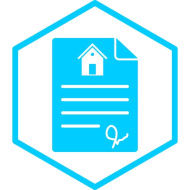 Emlak belgesi simgesi, vektör illüstrasyonu