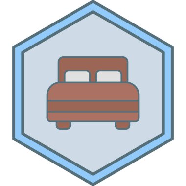 Çift Yatak simgesi vektör illüstrasyonu