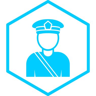 Polis ikonu. Web için polis vektör simgelerinin basit çizimi