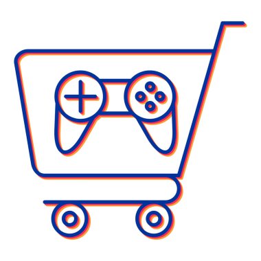 Alışveriş arabası ikon vektörü. İnce çizgi işareti. izole edilmiş sınır sembolü çizimi