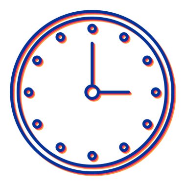 Beyaz arkaplanda izole edilmiş düz stil saat simgesi. zaman sembolü çizimi.