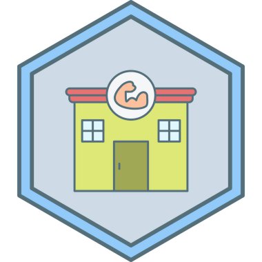 Spor salonu. Web simgesi basit illüstrasyon