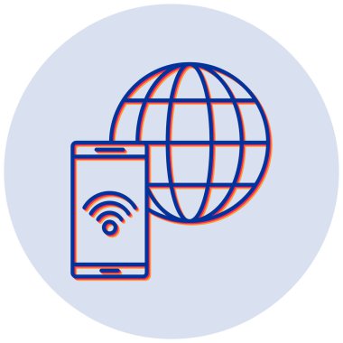 - İnternet. Web simgesi basit illüstrasyon