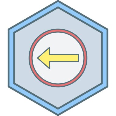 Sol ok simgesinin vektör illüstrasyonu