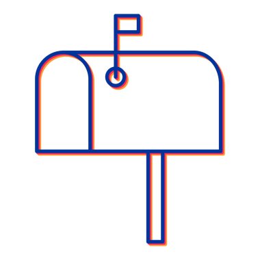 Bir posta kutusu simgesinin vektör illüstrasyonu