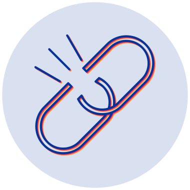 Kırık Bağ. Web simgesi basit illüstrasyon