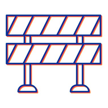 Beyaz arkaplanda bariyer simgesi izole edildi