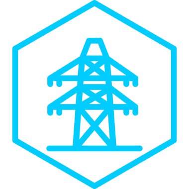 Elektrik hattı simgesi, vektör illüstrasyonu basit tasarım