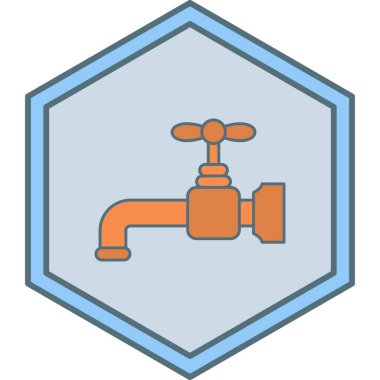 Musluk ikonu. Web için basit musluk vektör sembolü çizimi