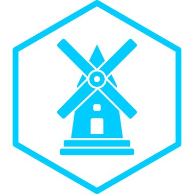 Yel değirmeni ikonu vektör illüstrasyonu