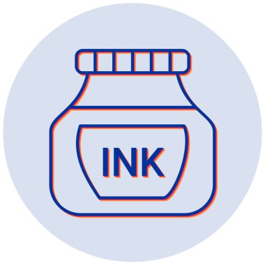 Mürekkep kabı. Web simgesi basit illüstrasyon