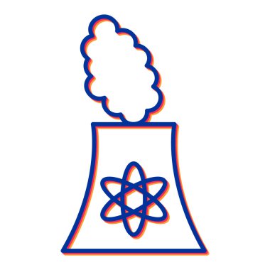 Nükleer enerji ikonu vektörü. İnce çizgi işareti. izole edilmiş sınır sembolü çizimi