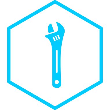 İngiliz anahtarı simgesi vektör illüstrasyonu