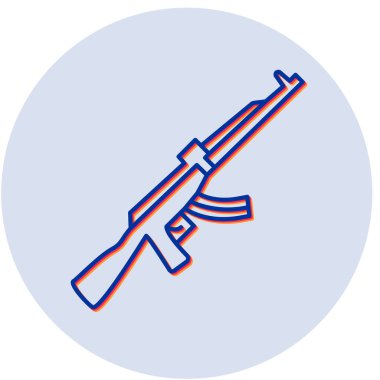 Saldırı Tüfeği. Web simgesi basit illüstrasyon