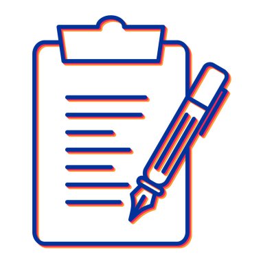 Kalem ve kalem ikonlu pano. özet vektör illüstrasyonu