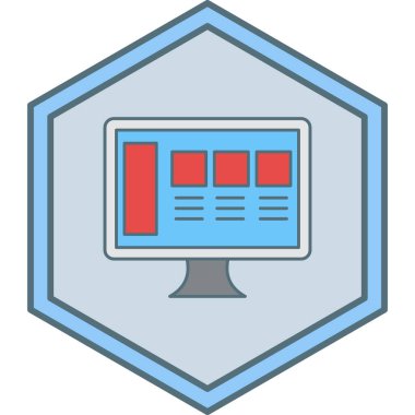 bilgisayar monitörü ikon vektör illüstrasyonu