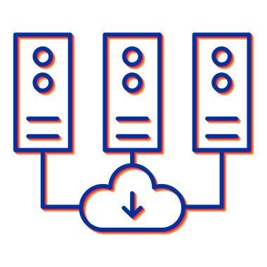 Bulut hesaplama paylaşım simgesi vektör çizimi