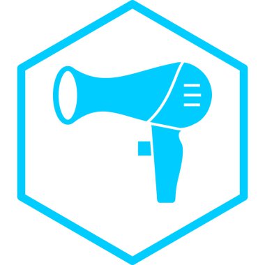 saç kurutma makinesi simgesi, vektör çizimi basit tasarım