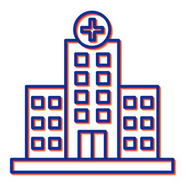 Hastane binası ikon vektör illüstrasyonu