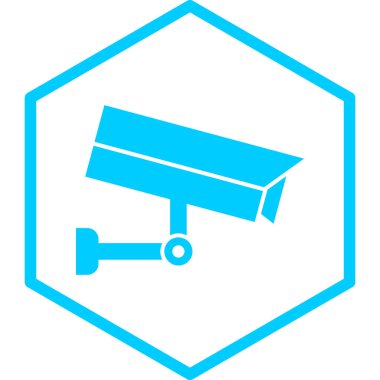 Güvenlik kamerası simgesi. Beyaz arkaplanda izole edilmiş web tasarımı için CCTV izleme vektör simgelerinin basit çizimi