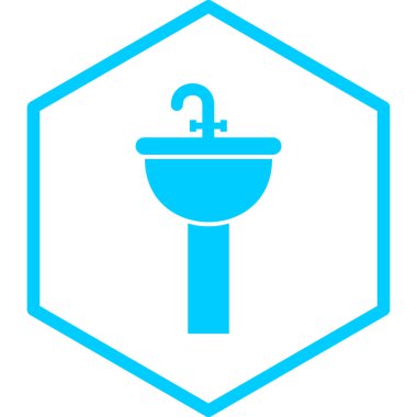 Lavabo. Web simgesi basit illüstrasyon