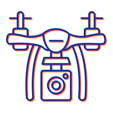 İHA kamera simgesi. Web için robot vektör simgelerinin özet çizimi