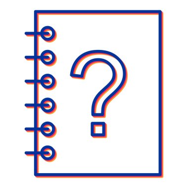 Soru işareti simgesi. İnce çizgi çizimi.