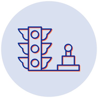 Trafik Denetim simgesi, vektör illüstrasyonu