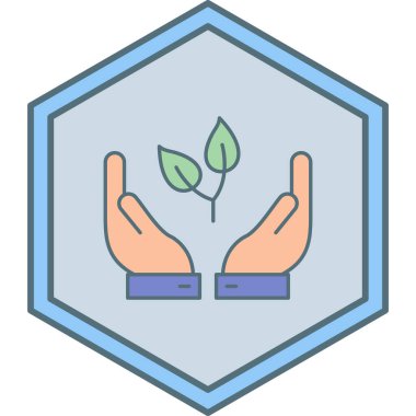 elele tutuşan eko koruma vektör simgesi