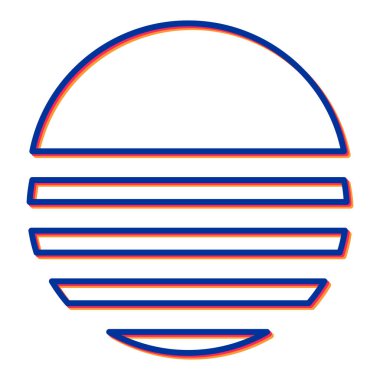 Bir burger simgesinin vektör illüstrasyonu