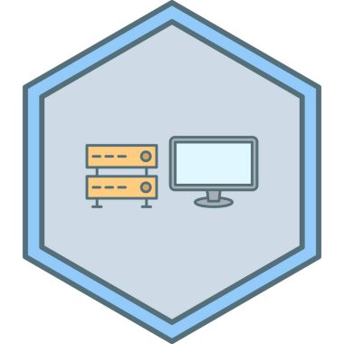 bilgisayar veritabanı vektör simgesi modern basit illüstrasyon