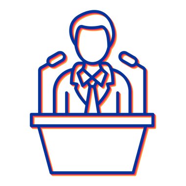 Konuşma balonu ikon vektörü olan garson. İnce çizgi işareti. izole edilmiş sınır sembolü çizimi